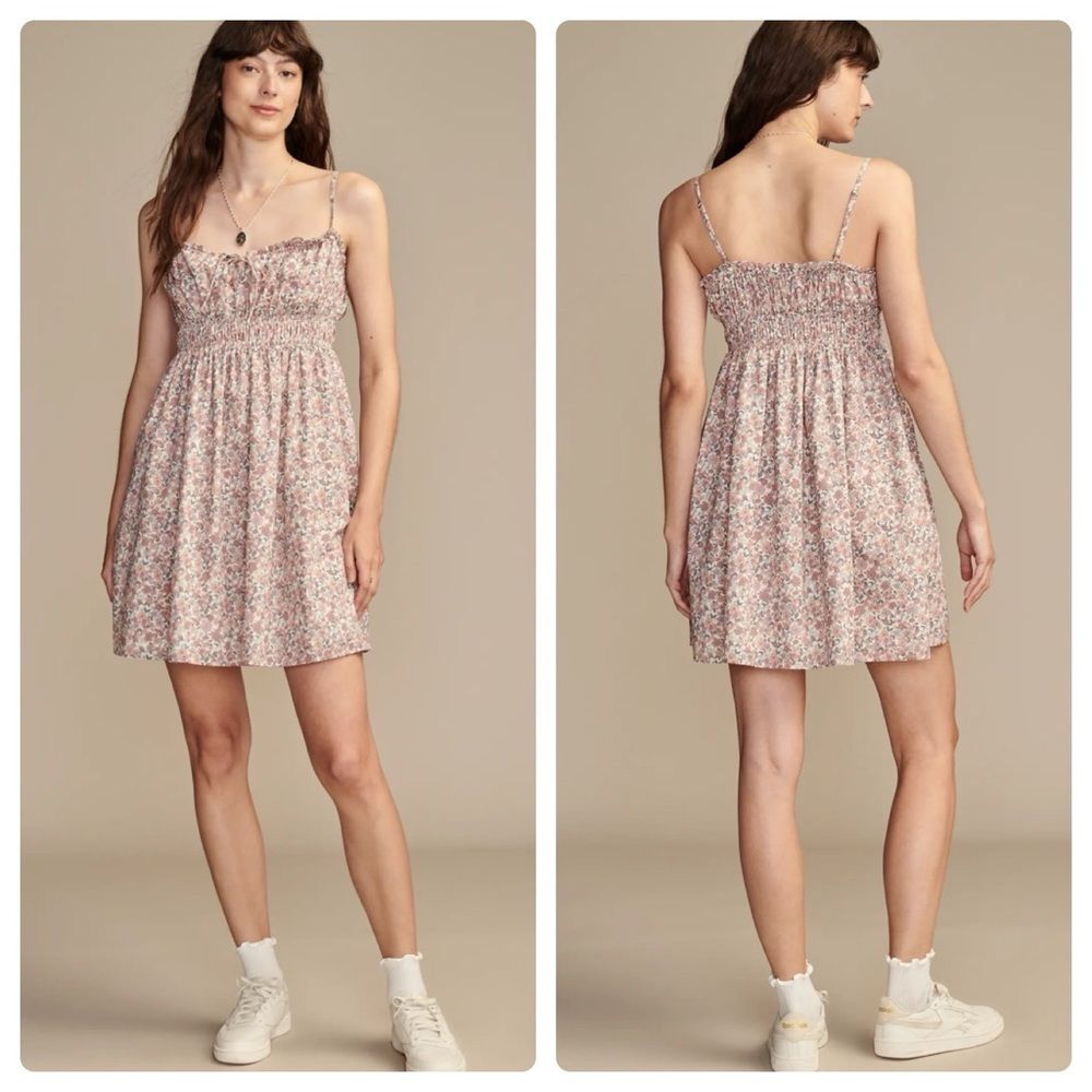 Lucky Brand Printed Smocked Sweetheart Mini